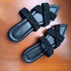 NWT rag & bone NY Black Suede Woven Sandals